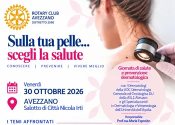 SALUTE E PREVENZIONE DEI TUMORI DELLA PELLE: IL ROTARY CLUB AVEZZANO PROMUOVE UN SEMINARIO E UNO SCREENING GRATUITO 2 SALUTE E PREVENZIONE DEI TUMORI DELLA PELLE: IL ROTARY CLUB AVEZZANO PROMUOVE UN SEMINARIO E UNO SCREENING GRATUITO